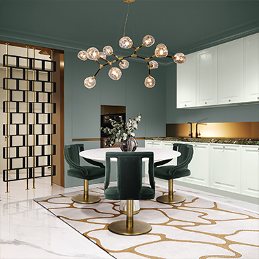 AGRA DINING TABLE, CAYO DINING CHAIR, HANOI SCREEN, HORUS IRREGULAR SUSPENSION LIGHT